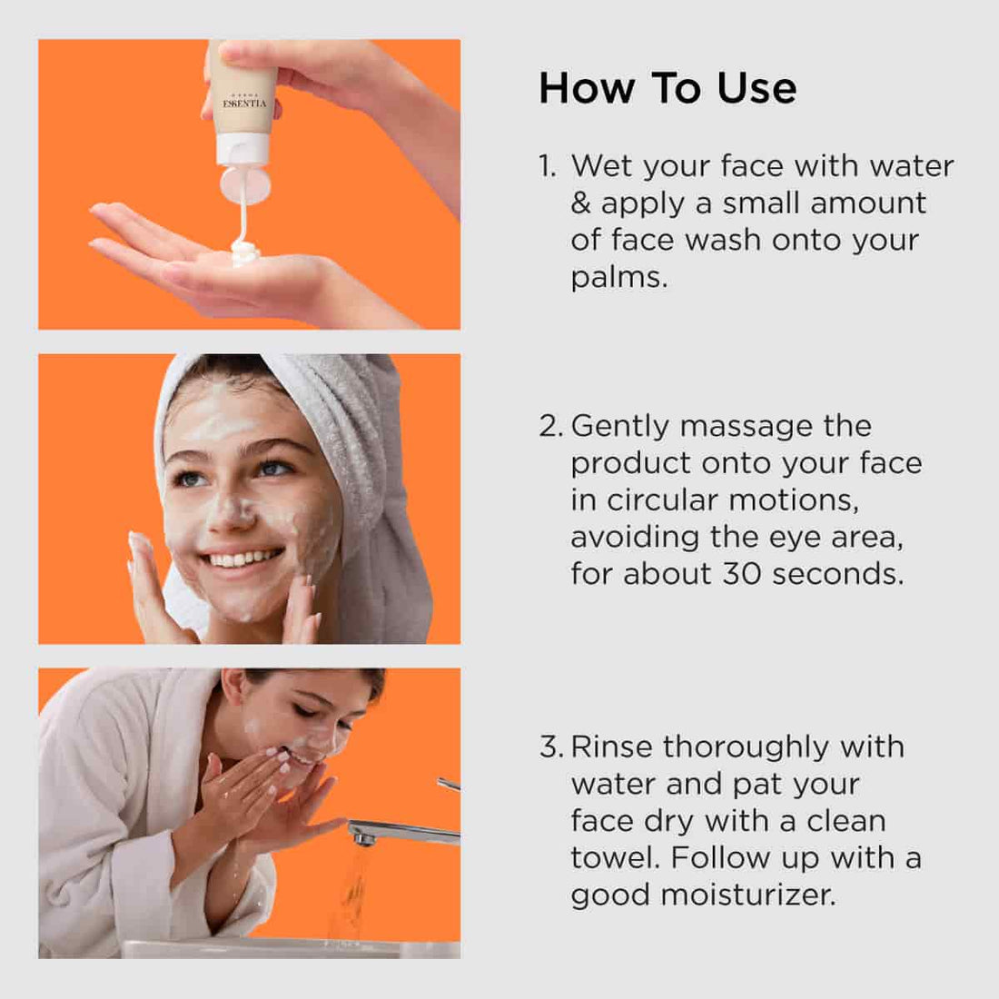 Glutathione Face Wash Derma Essentia How to use